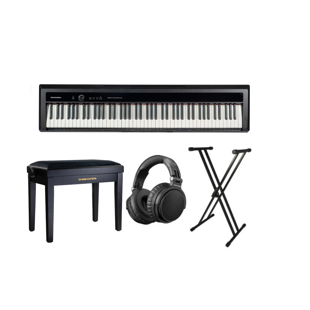 Grooveland P450 Elpiano (Svart) – Komplett pakke