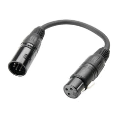 Adapterkabel DMX XLR hann 5 polet til XLR hunn 3 polet