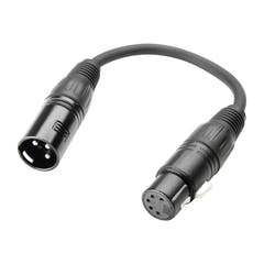 Adapterkabel DMX XLR hann 3 polet til XLR hunn 5 pol