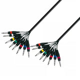Multikabler 8 x 6.3 mm Jack mono til 8 x 6.3 mm Jack mono (5m)