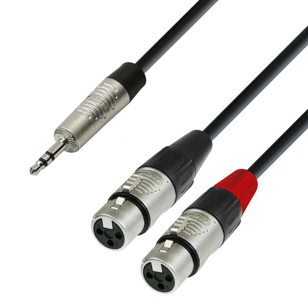 Adapterkabel 3,5 mm MiniJack stereo for 2 x XLR female (3m)