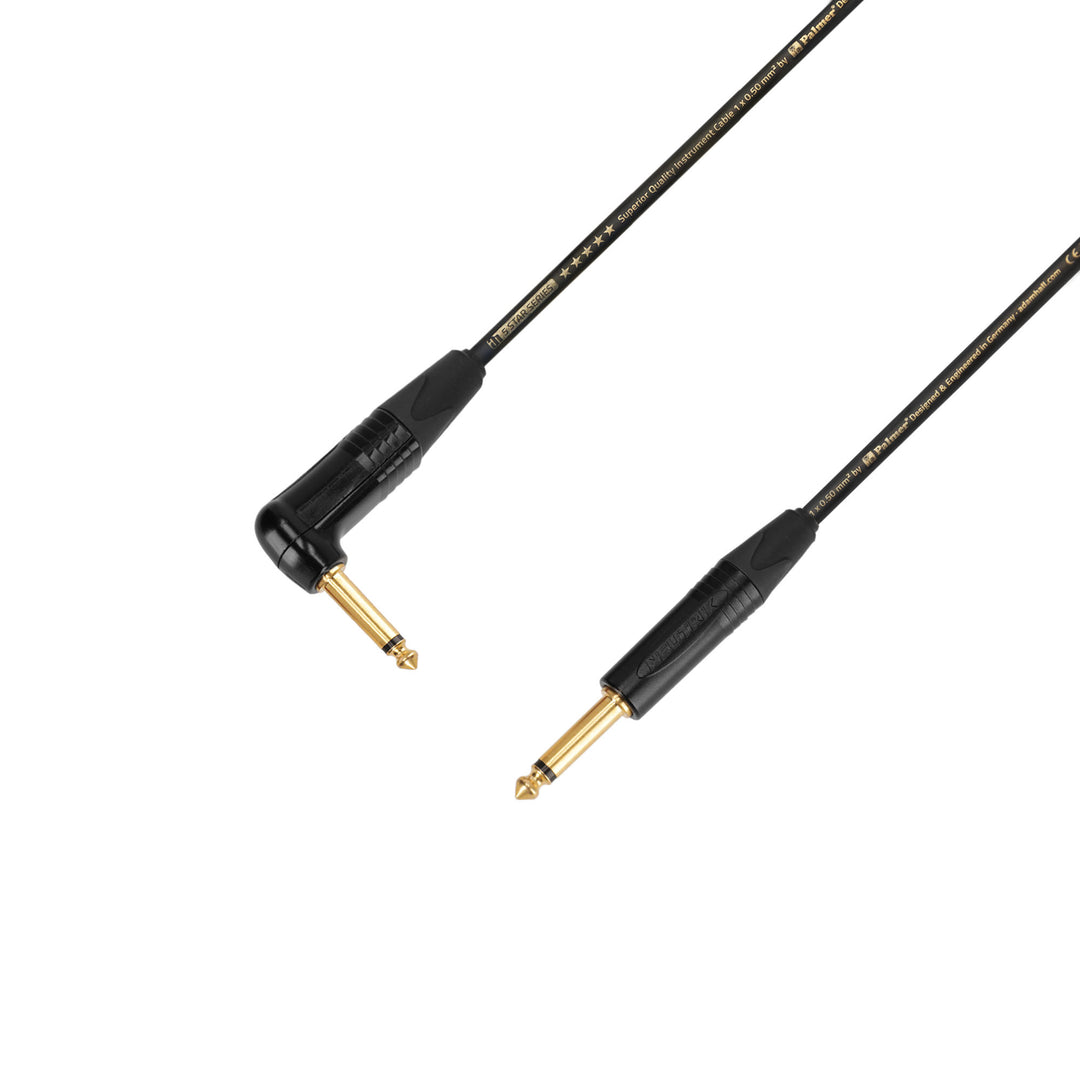 Adam Hall Cables 5 STAR IPR 0300 PALMER® KABEL - Instrumentkabel | Palmer® & Neutrik® vinklede jackplugger x jackplugger TS | 3 m