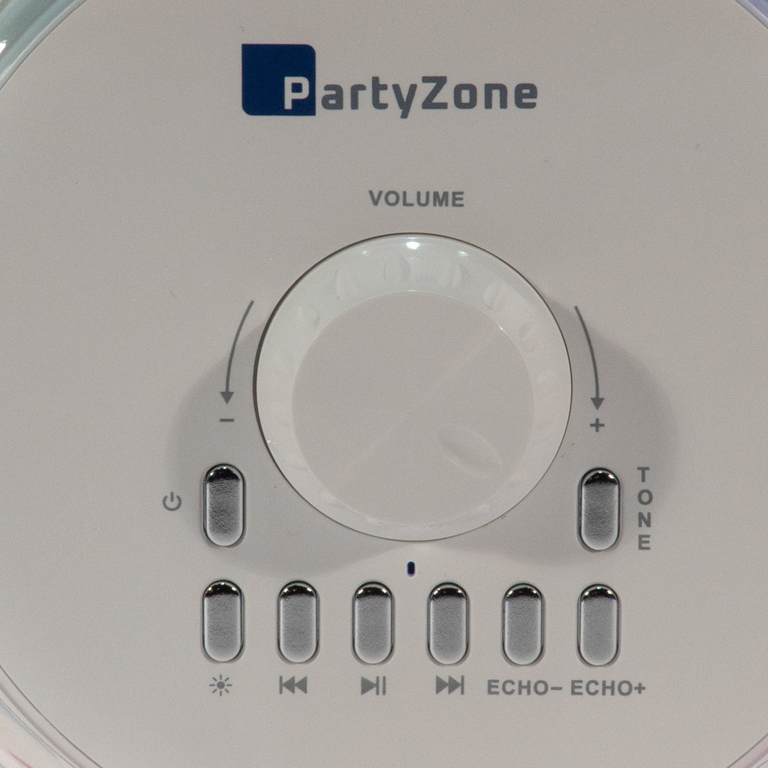 PartyZone Karaoke Set med 2 Mikrofoner (Hvit)
