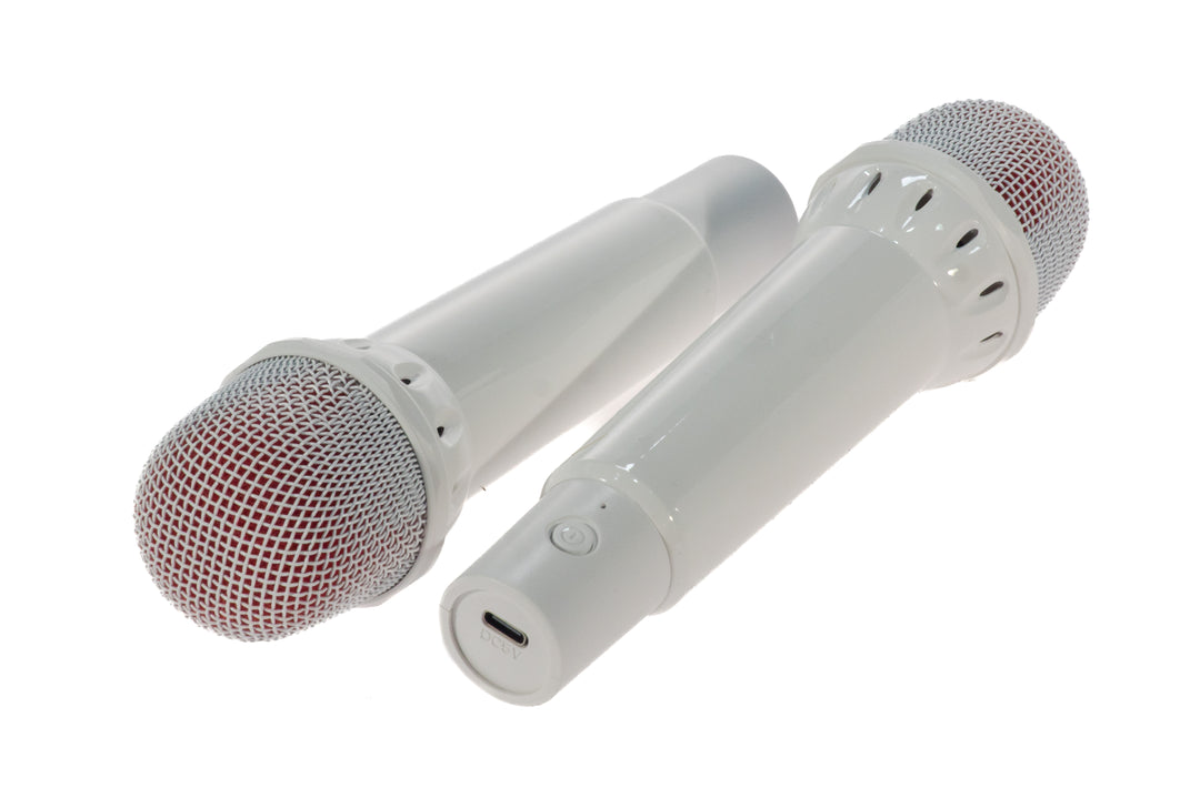 PartyZone Karaoke Set med 2 Mikrofoner (Hvit)
