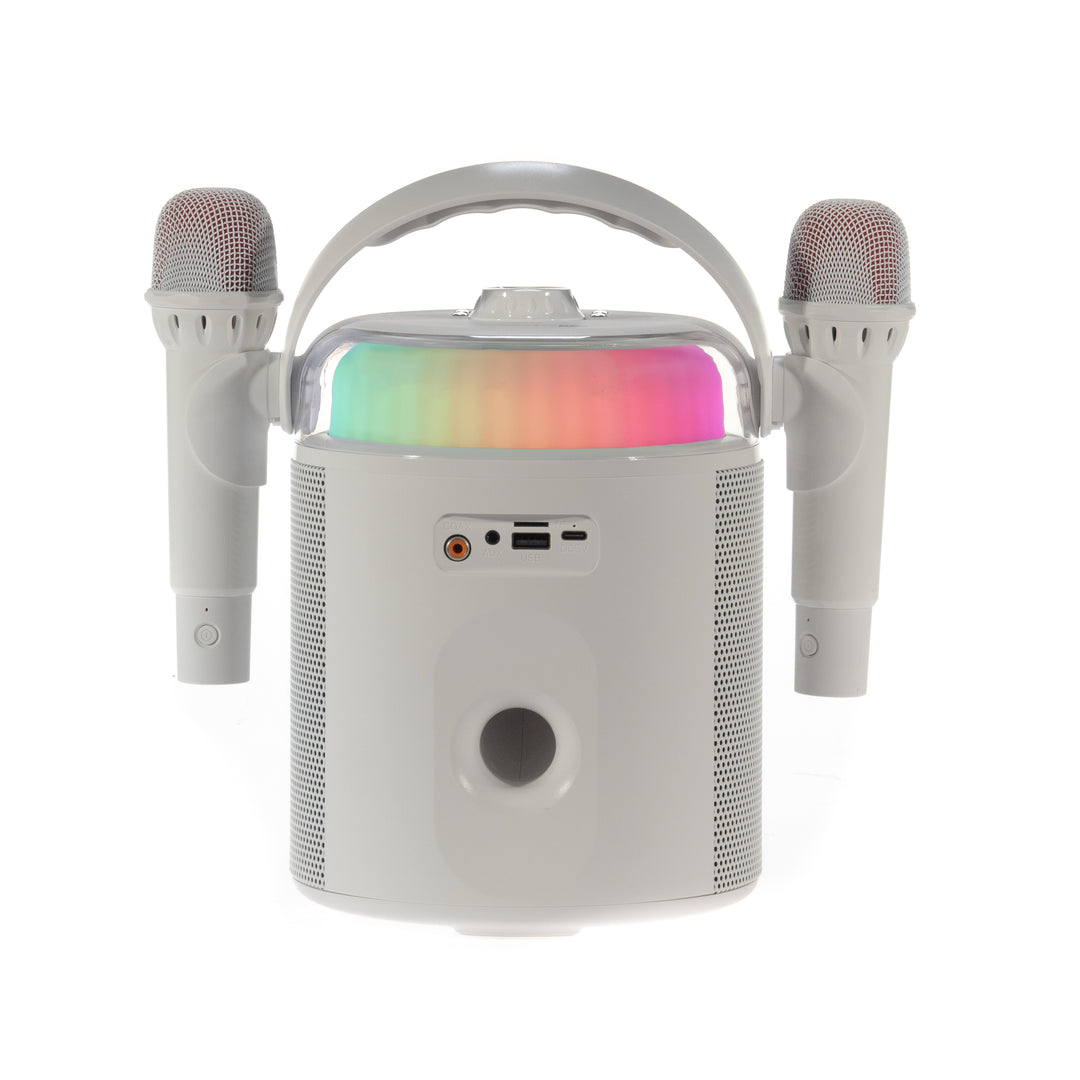 PartyZone Karaoke Set med 2 Mikrofoner (Hvit)