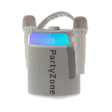 PartyZone Karaoke Sett med 2 Mikrofoner (Hvit) & LED PAR-ASTRO 2-i-1 Diskolys