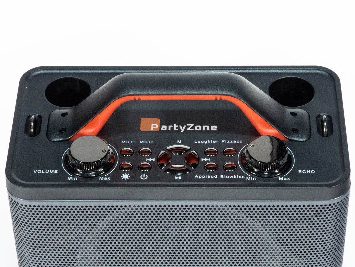 Karaoke-høyttaler med 2 mikrofoner (Svart)