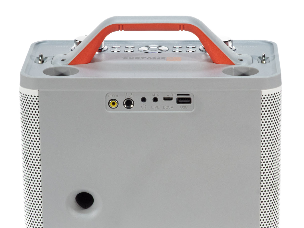 Karaoke-høyttaler med 2 mikrofoner (Hvit)