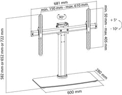 Tv stativ fullt bevegelig (32-65", 45 kg)