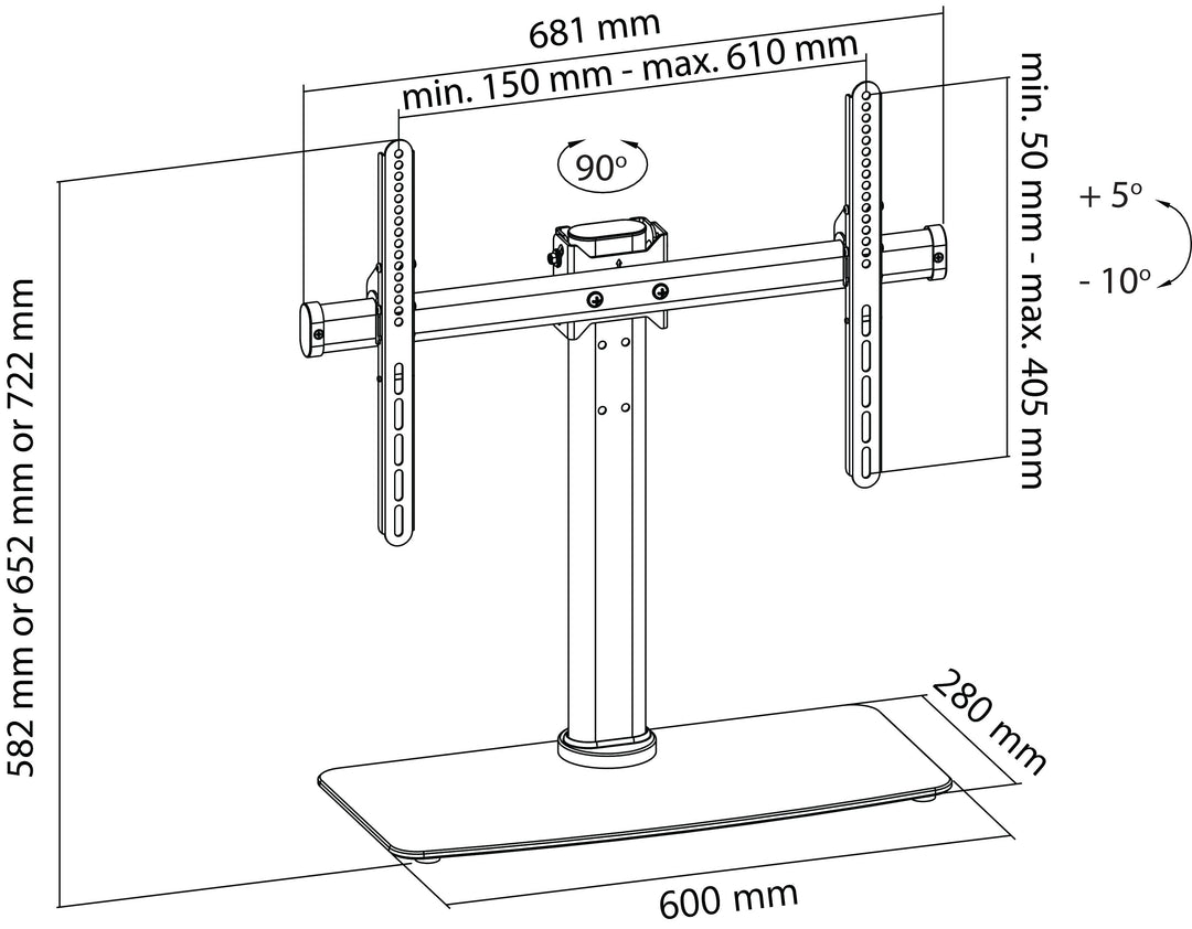 Tv stativ fullt bevegelig (32-65", 45 kg)