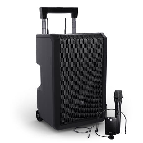 LD Systems ANNY® 10 HBH 2 B6 - 10" bærbart, batteridrevet Bluetooth® PA-system med mixer, 1x trådløs håndholdt og 1x headsetmikrofon (inkl. bodypack)