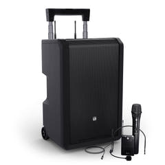 LD Systems ANNY® 10 HBH 2 B8 - 10" bærbart batteridrevet Bluetooth® PA-system med mikser, 1x trådløs håndholdt og 1x headsetmikrofon (inkl. bodypack)