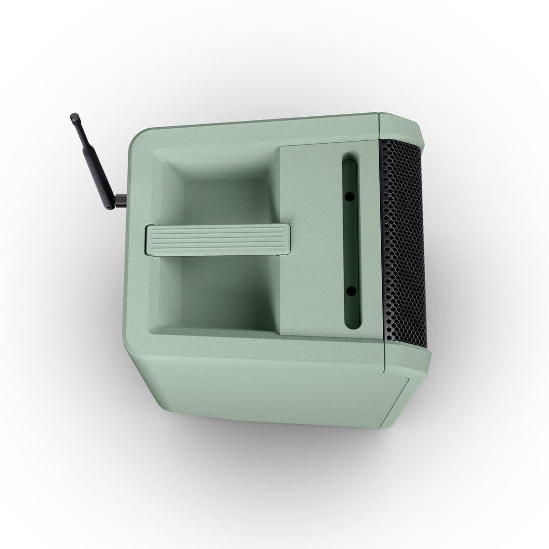 LD Systems ANNY® 8 BPH B5 GN - Bærbar batteridrevet Bluetooth® PA-høyttaler med mikser og 1x headset-mikrofon (inkl. bodypack), Adventure Green