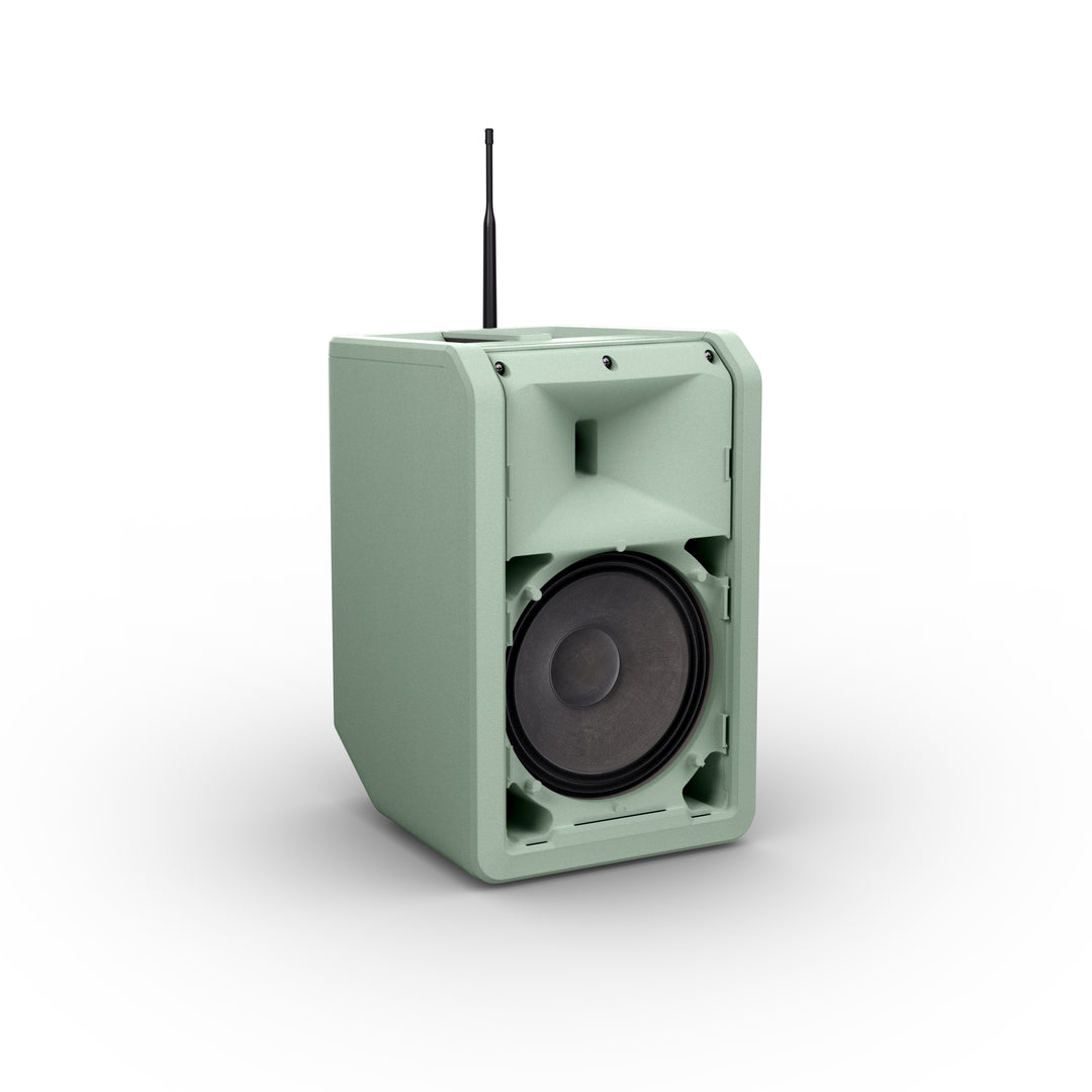 LD Systems ANNY® 8 BPH B5 GN - Bærbar batteridrevet Bluetooth® PA-høyttaler med mikser og 1x headset-mikrofon (inkl. bodypack), Adventure Green