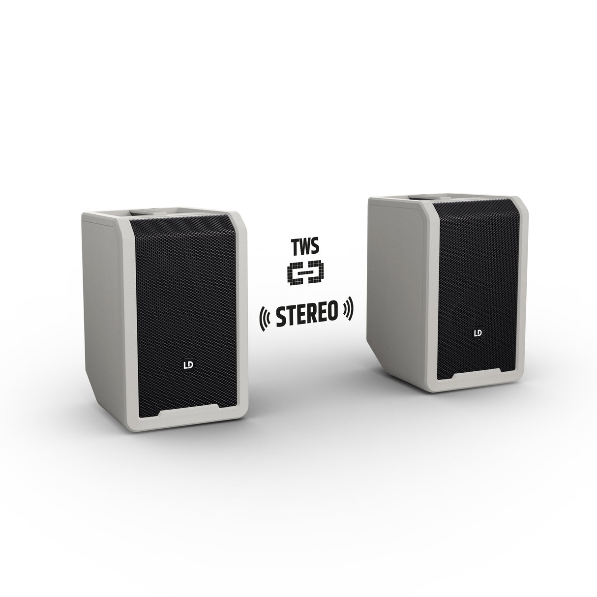 LD Systems ANNY® 8 BPH B5 G - Bærbar, batteridrevet Bluetooth® PA-høyttaler med mixer og 1x headsetmikrofon (inkl. bodypack), Urban Grey