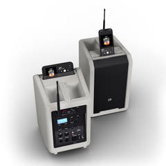 LD Systems ANNY® 8 BPH B5 G - Bærbar, batteridrevet Bluetooth® PA-høyttaler med mixer og 1x headsetmikrofon (inkl. bodypack), Urban Grey