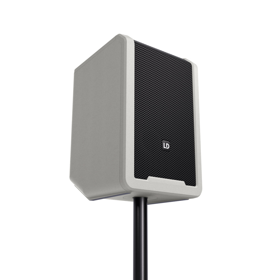 LD Systems ANNY® 8 BPH B6 G - Bærbar batteridrevet Bluetooth® PA-høyttaler med mikser og 1x headsetmikrofon (inkl. bodypack), Urban Grey