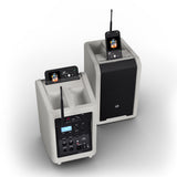 LD Systems ANNY® 8 BPH B6 G - Bærbar batteridrevet Bluetooth® PA-høyttaler med mikser og 1x headsetmikrofon (inkl. bodypack), Urban Grey
