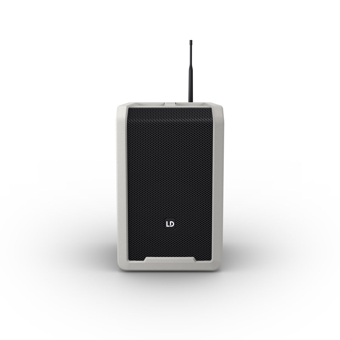 LD Systems ANNY® 8 BPH B8 G - Bærbar batteridrevet Bluetooth® PA-høyttaler med mikser og 1x headsetmikrofon (inkl. bodypack), Urban Grey