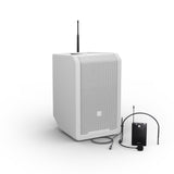 LD Systems ANNY® 8 BPH B8 W - Bærbar batteridrevet Bluetooth® PA-høyttaler med mikser og 1x headsetmikrofon (inkl. bodypack), Pure White