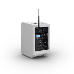 LD Systems ANNY® 8 BPH B8 W - Bærbar batteridrevet Bluetooth® PA-høyttaler med mikser og 1x headsetmikrofon (inkl. bodypack), Pure White