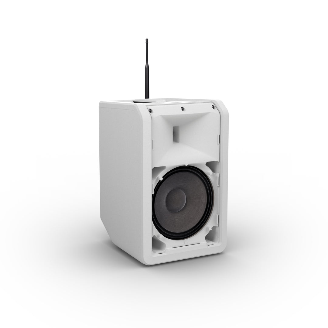 LD Systems ANNY® 8 BPH B8 W - Bærbar batteridrevet Bluetooth® PA-høyttaler med mikser og 1x headsetmikrofon (inkl. bodypack), Pure White