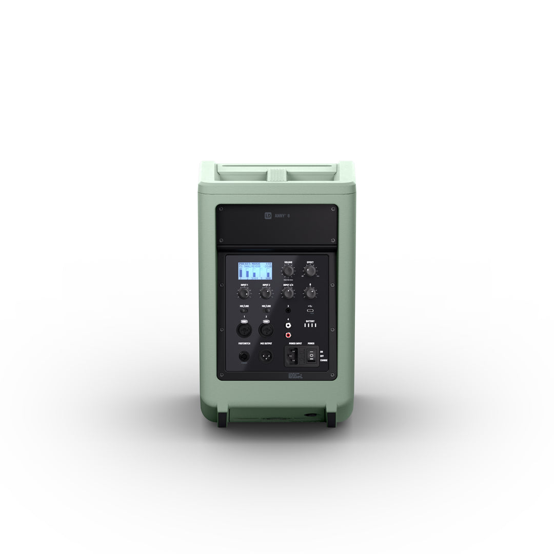 LD Systems ANNY® 8 GN - Bærbar batteridrevet Bluetooth® PA-høyttaler med mikser, Adventure Green