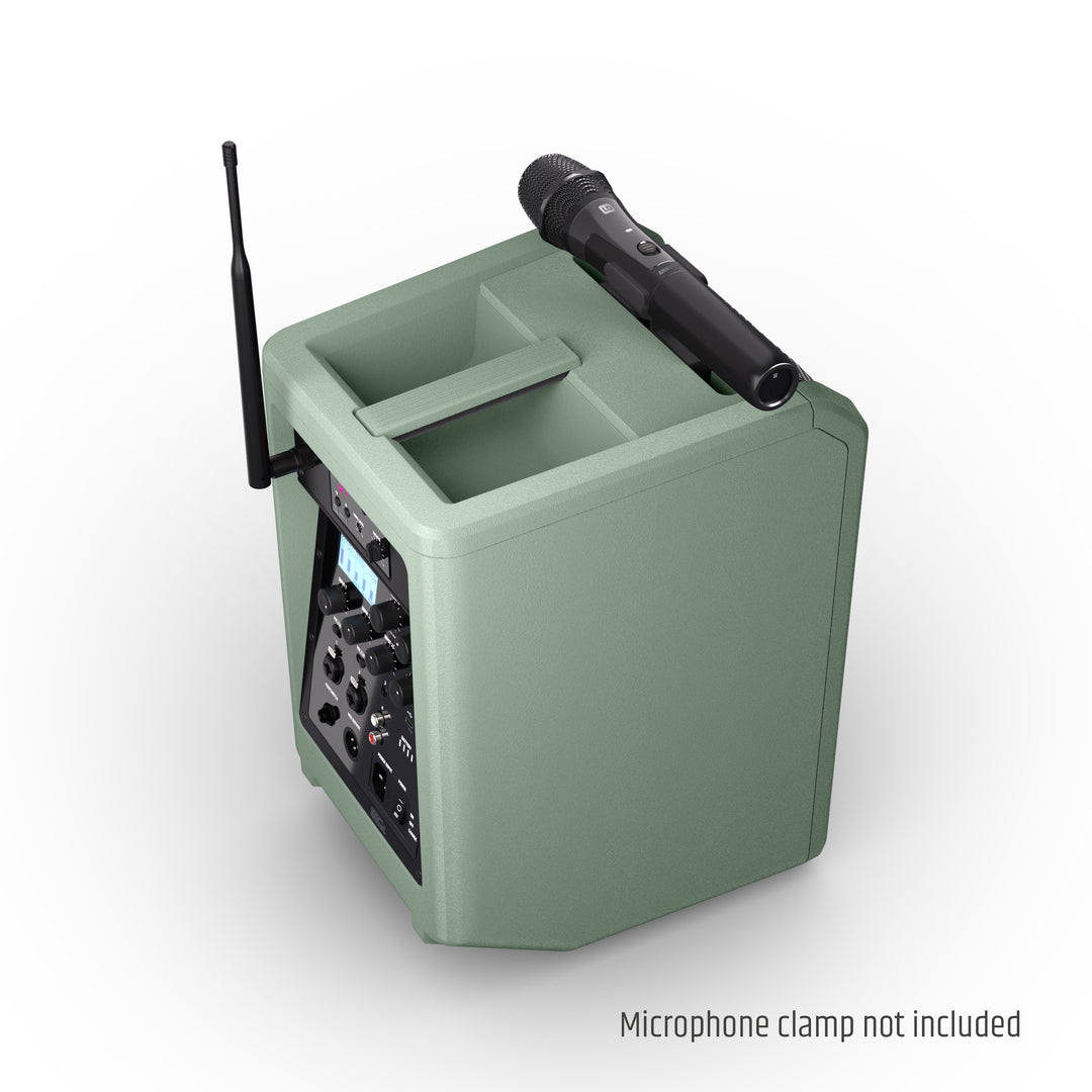 LD Systems ANNY® 8 HHD B5 GN - Bærbar batteridrevet Bluetooth® PA-høyttaler med mikser og 1x trådløs håndholdt mikrofon, Adventure Green