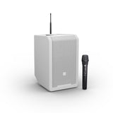 LD Systems ANNY® 8 HHD B5 W - Bærbar batteridrevet Bluetooth® PA-høyttaler med mikser og 1x trådløs håndholdt mikrofon, ren hvit