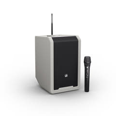 LD Systems ANNY® 8 HHD B6 G - Bærbar batteridrevet Bluetooth® PA-høyttaler med mikser og 1x trådløs håndholdt mikrofon, Urban Grey
