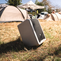 LD Systems ANNY® 8 HHD B8 G - Bærbar batteridrevet Bluetooth® PA-høyttaler med mikser og 1 trådløs håndholdt mikrofon, Urban Grey