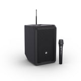 LD Systems ANNY® 8 HHD B8 - Bærbar batteridrevet Bluetooth® PA-høyttaler med mikser og 1 x trådløs håndholdt mikrofon, Stage Black