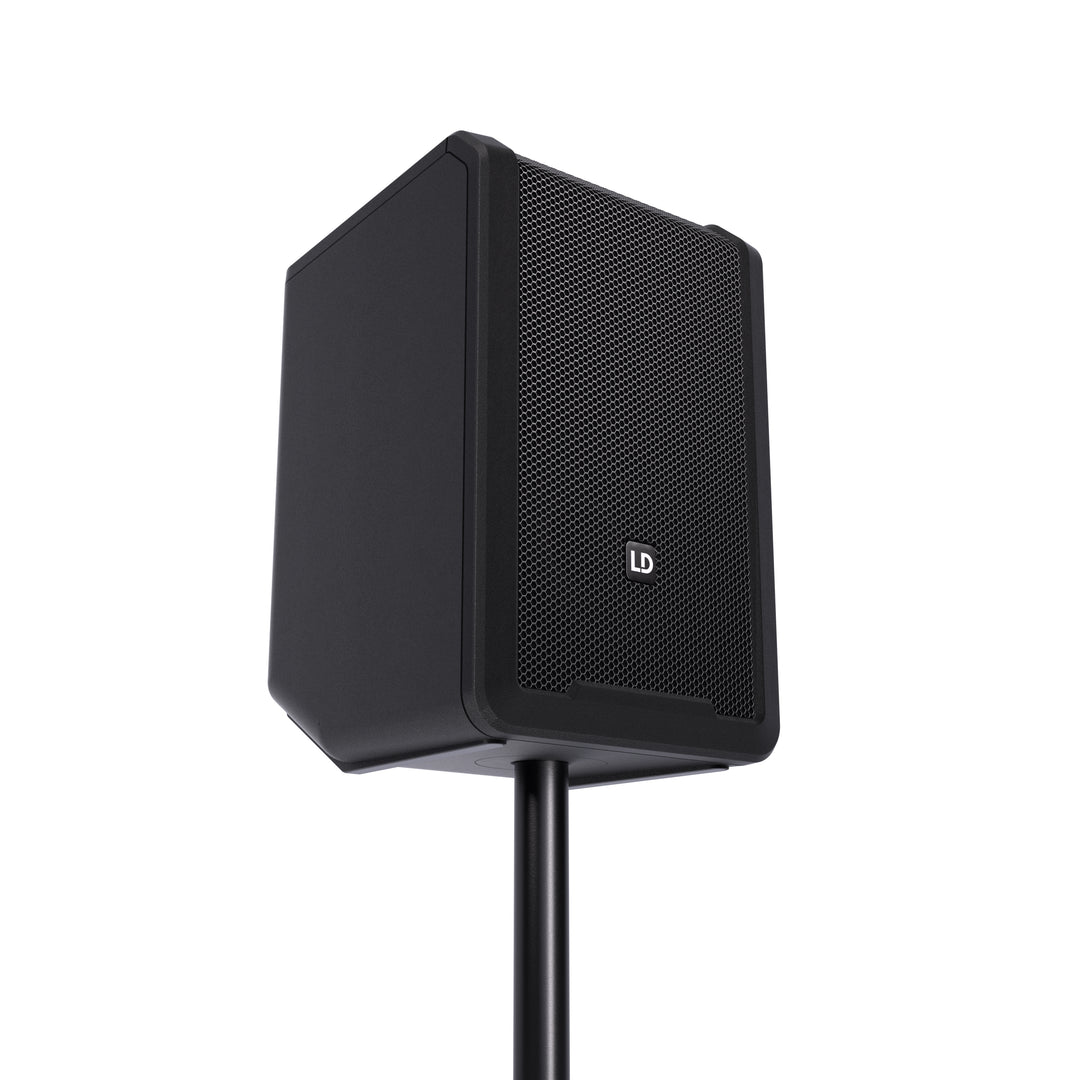 LD Systems ANNY® 8 HHD B8 - Bærbar batteridrevet Bluetooth® PA-høyttaler med mikser og 1 x trådløs håndholdt mikrofon, Stage Black