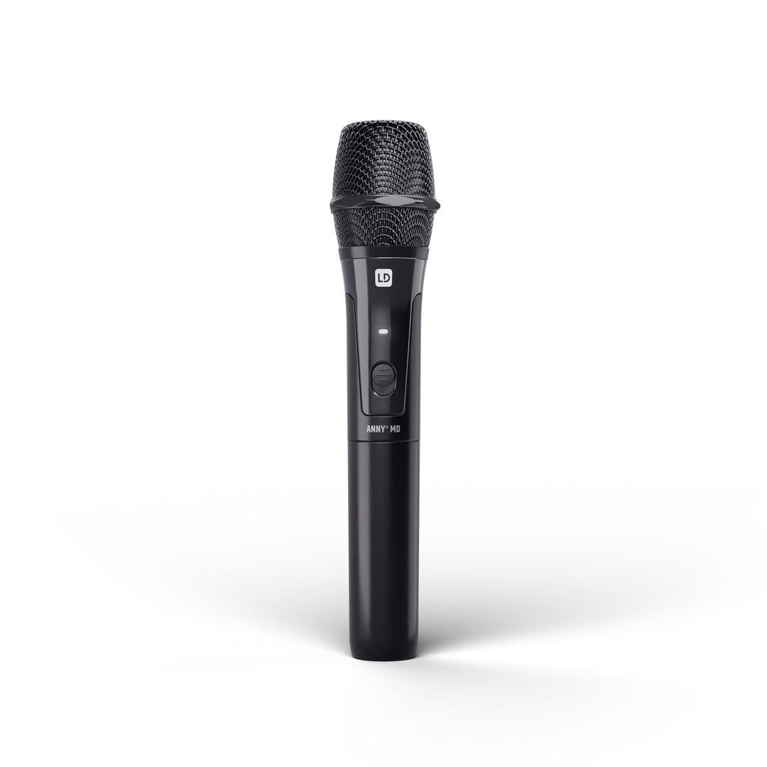 LD Systems ANNY® 8 HHD B8 - Bærbar batteridrevet Bluetooth® PA-høyttaler med mikser og 1 x trådløs håndholdt mikrofon, Stage Black