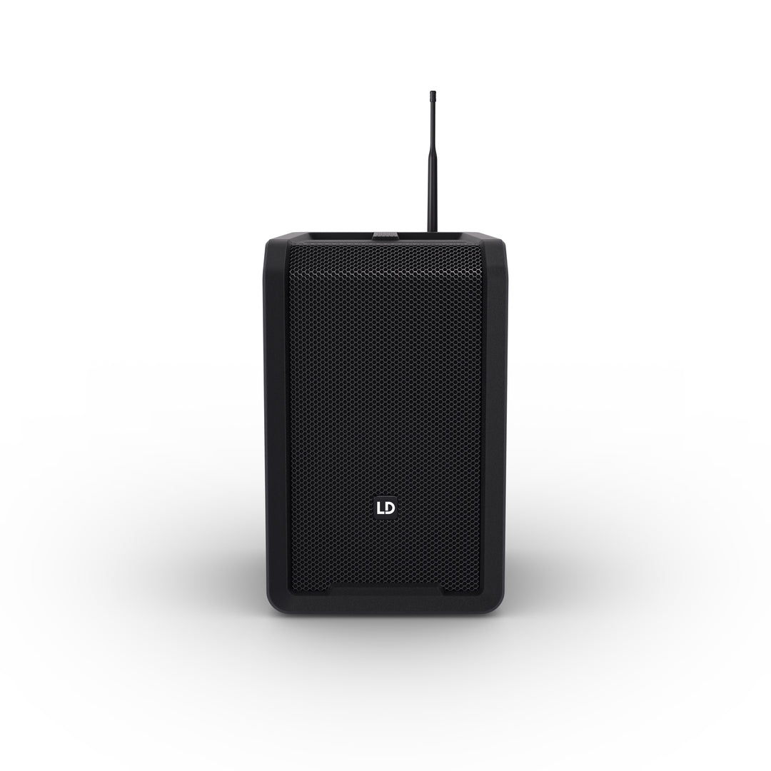 LD Systems ANNY® 8 HHD B8 - Bærbar batteridrevet Bluetooth® PA-høyttaler med mikser og 1 x trådløs håndholdt mikrofon, Stage Black