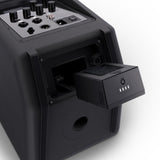 LD Systems ANNY® 8 HHD B8 - Bærbar batteridrevet Bluetooth® PA-høyttaler med mikser og 1 x trådløs håndholdt mikrofon, Stage Black
