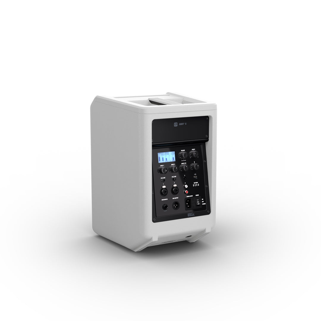 LD Systems ANNY® 8 W - Transportabel batteridrevet Bluetooth® PA-høyttaler med mikser, ren hvit