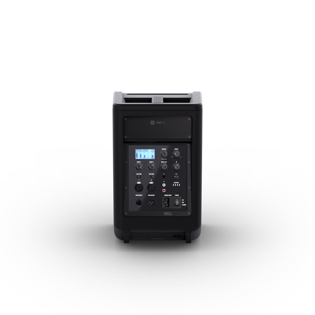 LD Systems ANNY® 8 - Bærbar, batteridrevet Bluetooth® PA-høyttaler med mixer, Stage Black