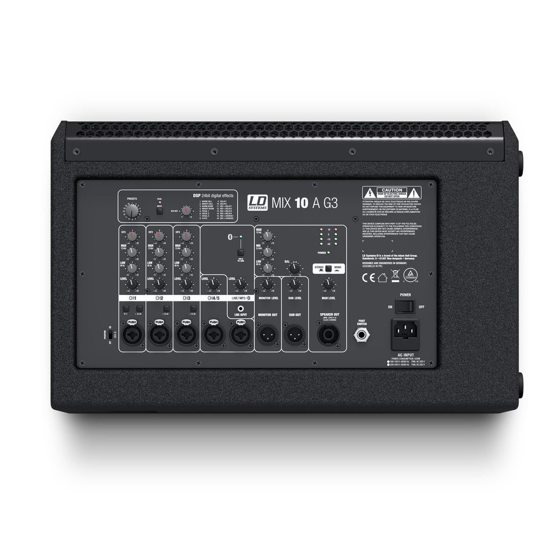 LD Systems MIX 10 A G3 - Aktiv 2-veis høyttaler med integrert 7-kanalers mikser