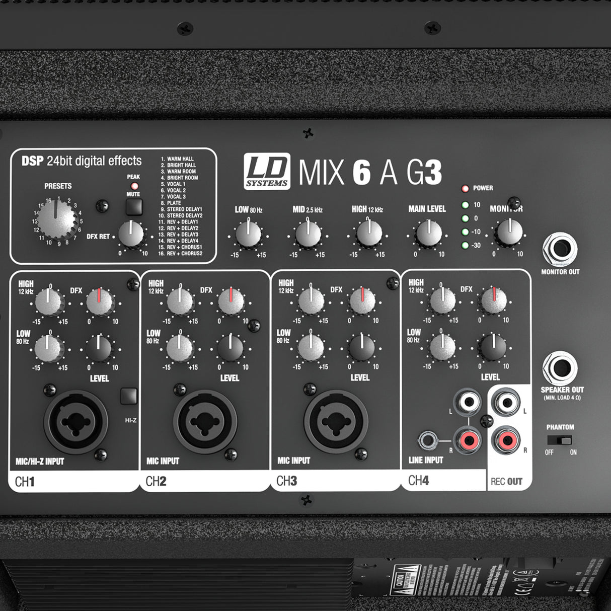 LD Systems MIX 6 A G3 - Aktiv 2-veis høyttaler med integrert 4-kanals mikser