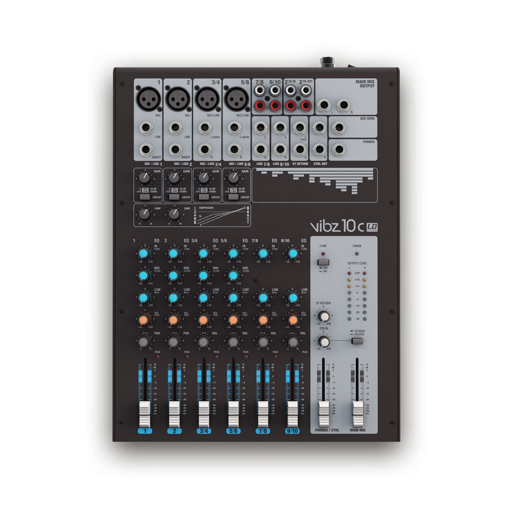 LD Systems VIBZ 10 C – 10-kanals mixerpult med kompressor