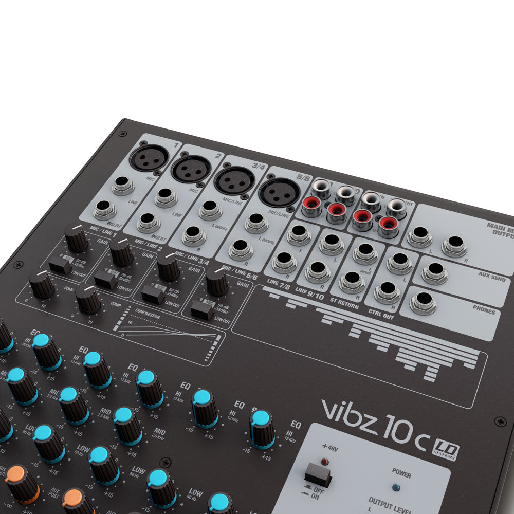LD Systems VIBZ 10 C – 10-kanals mixerpult med kompressor