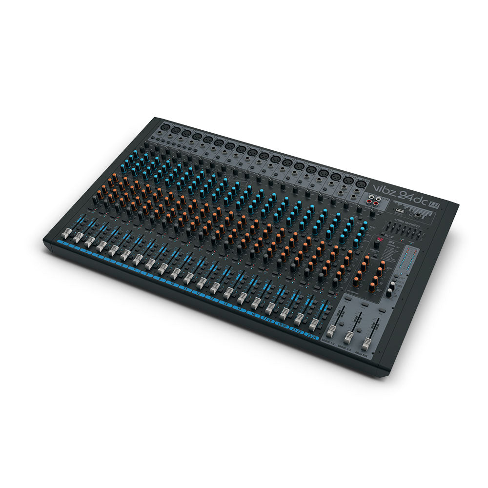 LD Systems VIBZ 24 DC - 24-kanals mixerpult med DFX og kompressor