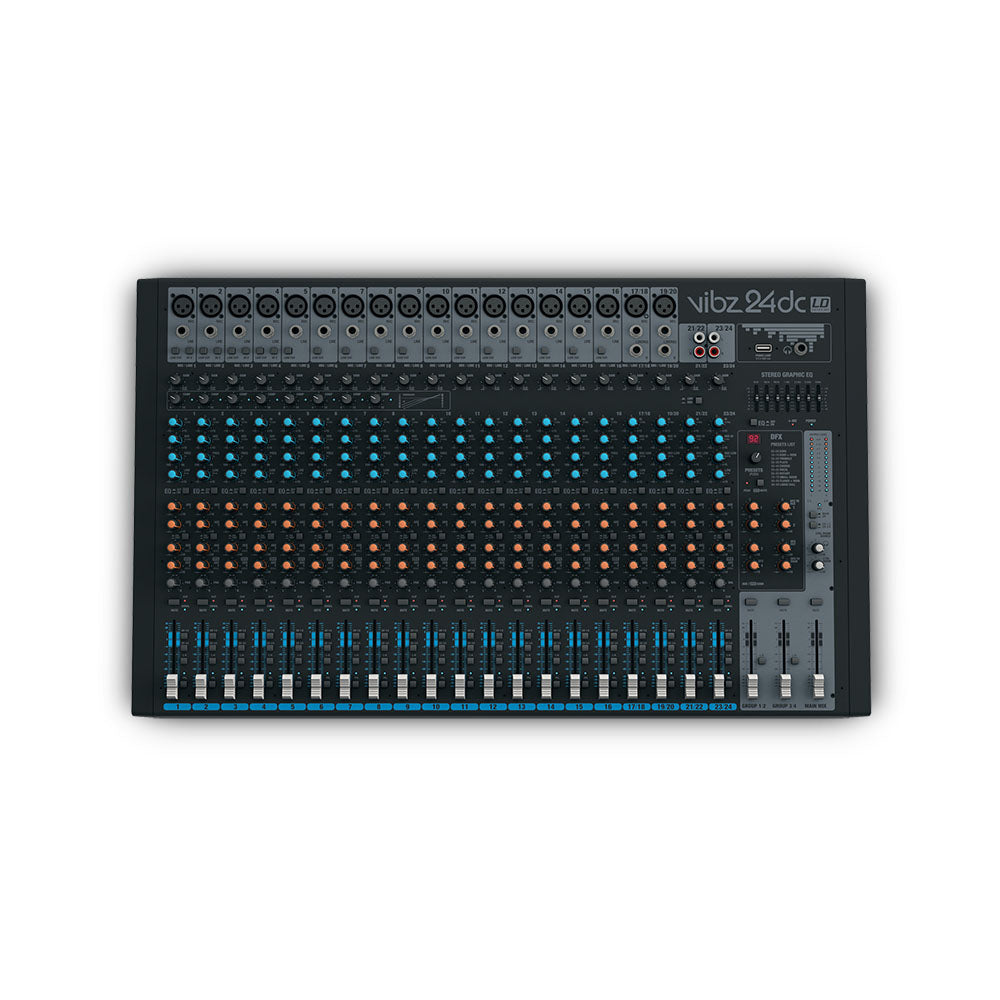 LD Systems VIBZ 24 DC - 24-kanals mixerpult med DFX og kompressor