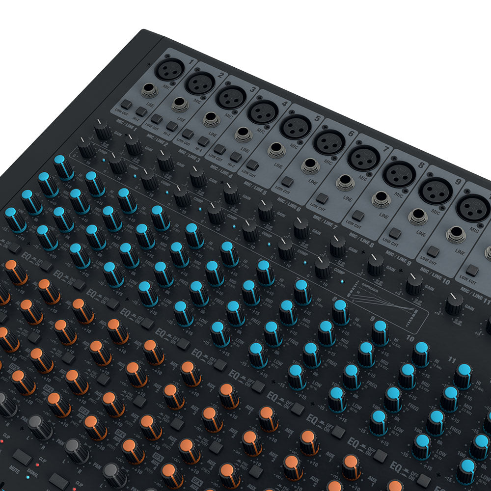 LD Systems VIBZ 24 DC - 24-kanals mixerpult med DFX og kompressor