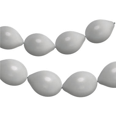 Linkballonger til Garland 8 stk. (Mønestøv Sølv, 33cm)