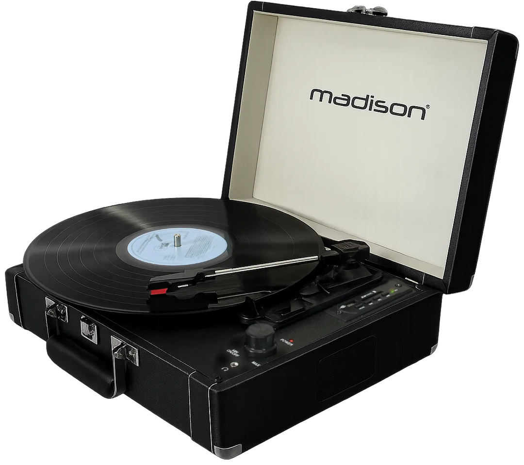 Madison Vintage Platespiller m. Bluetooth (Svart)