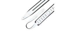 Levys MG317DRS gitarrem 2 1/2", svart med hvite racingstriper
