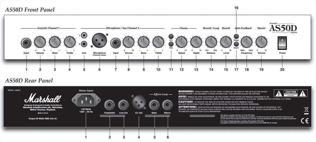 Marshall AS50D akustisk gitarforsterker