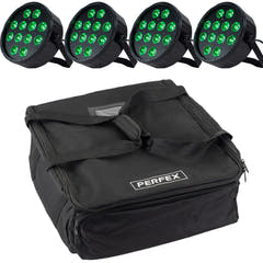 Marconi Polaris 12x12W RGBW PAR-lampe 4 stk. pakke med veske